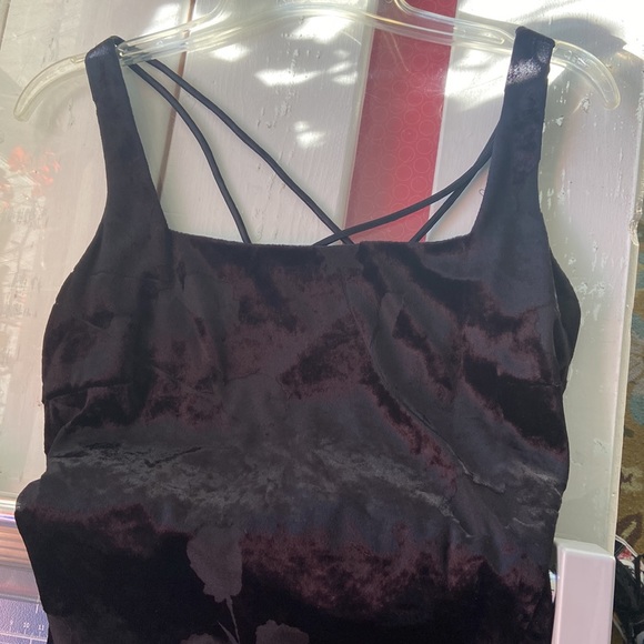 Vintage Black Velvet Like Material Prom Gown - Picture 4 of 10